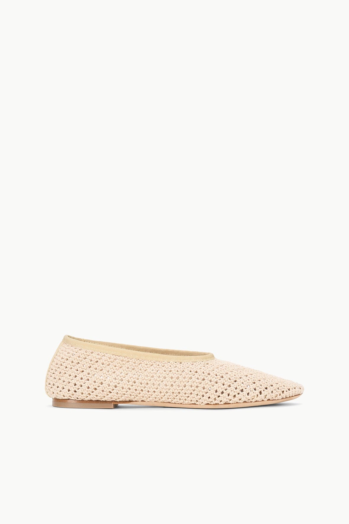 Crochet Ballet Flats for Women | Alba Cream Slip-On Shoes
