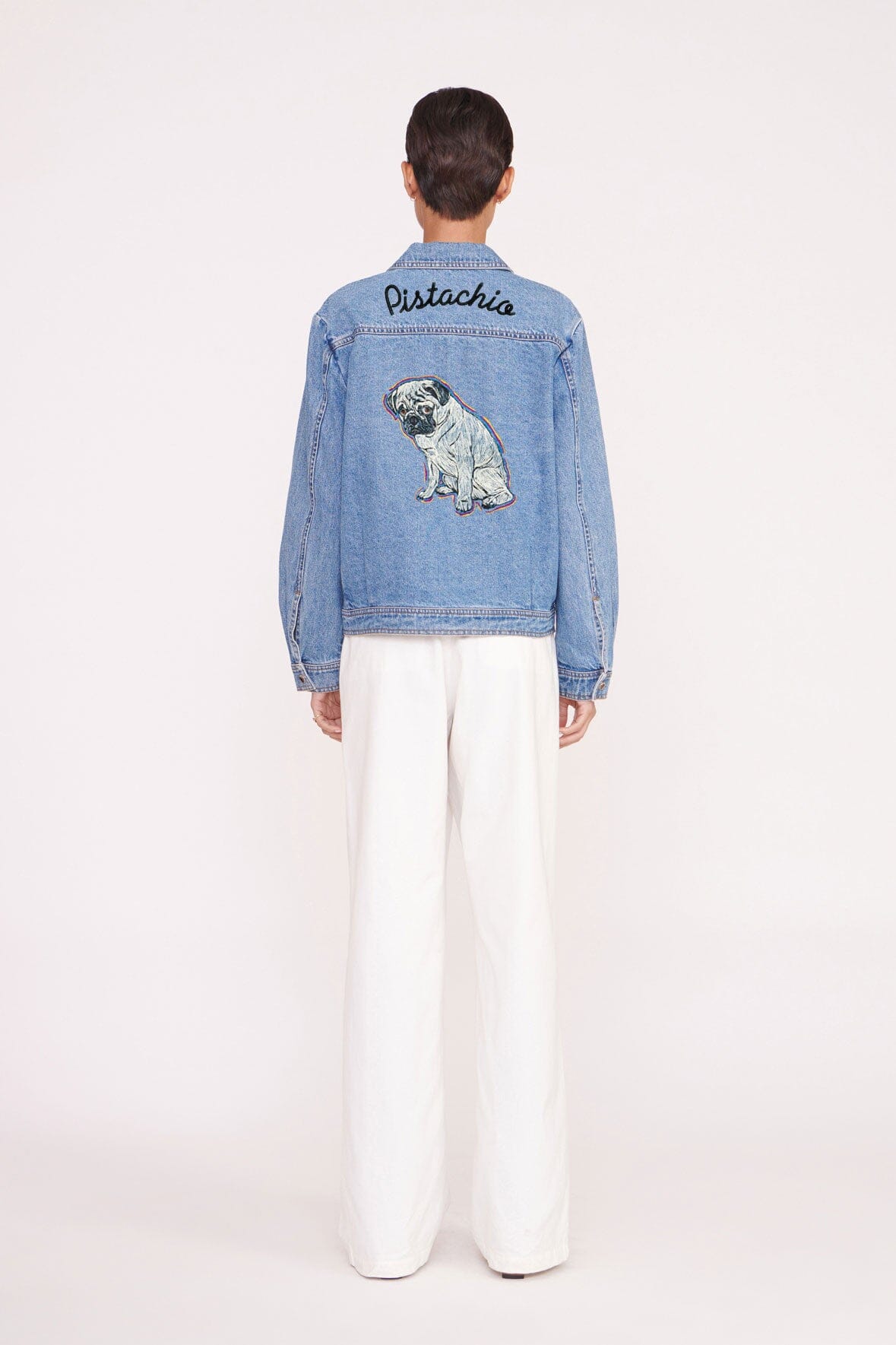 Oversized Denim Jacket for Women | Custom Pet Embroidery | STAUD x C.BONZ