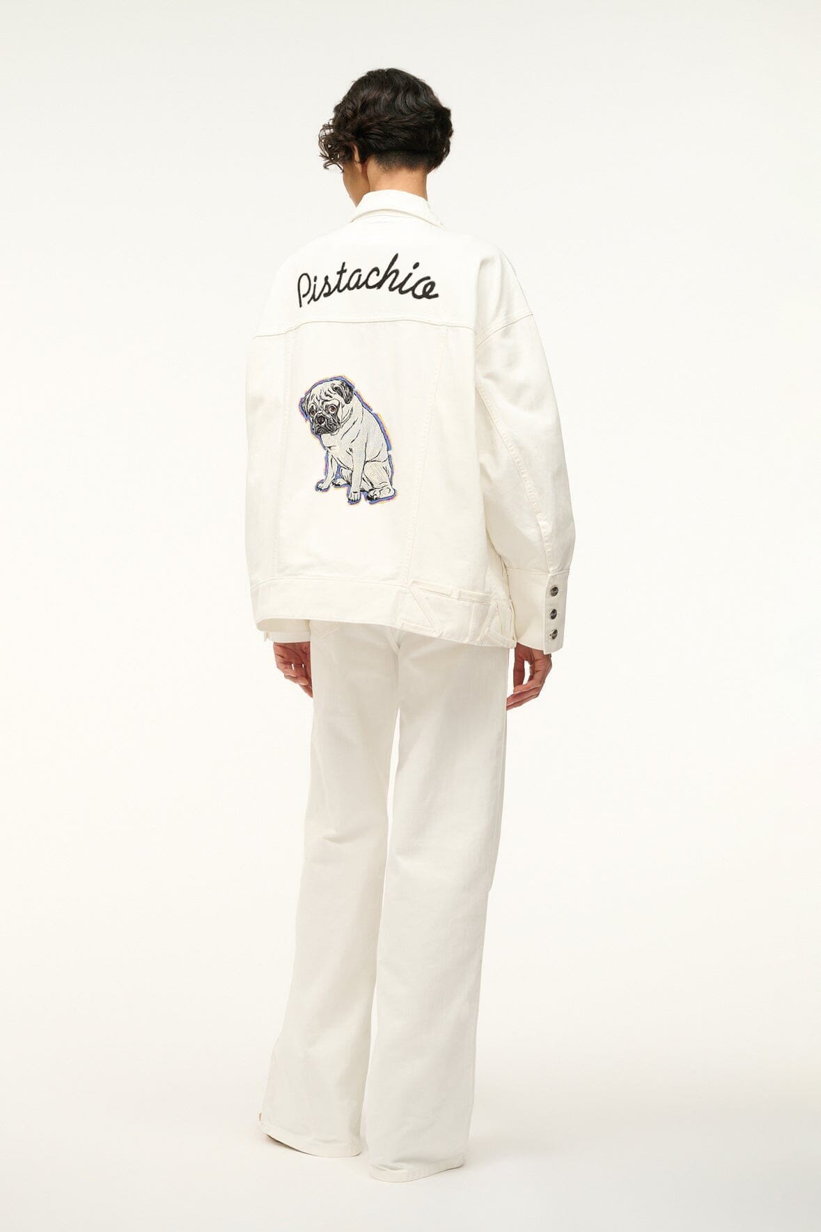 Oversized Jean Jacket with Drop Shoulder & Belt Loop Details | STAUD x C.BONZ