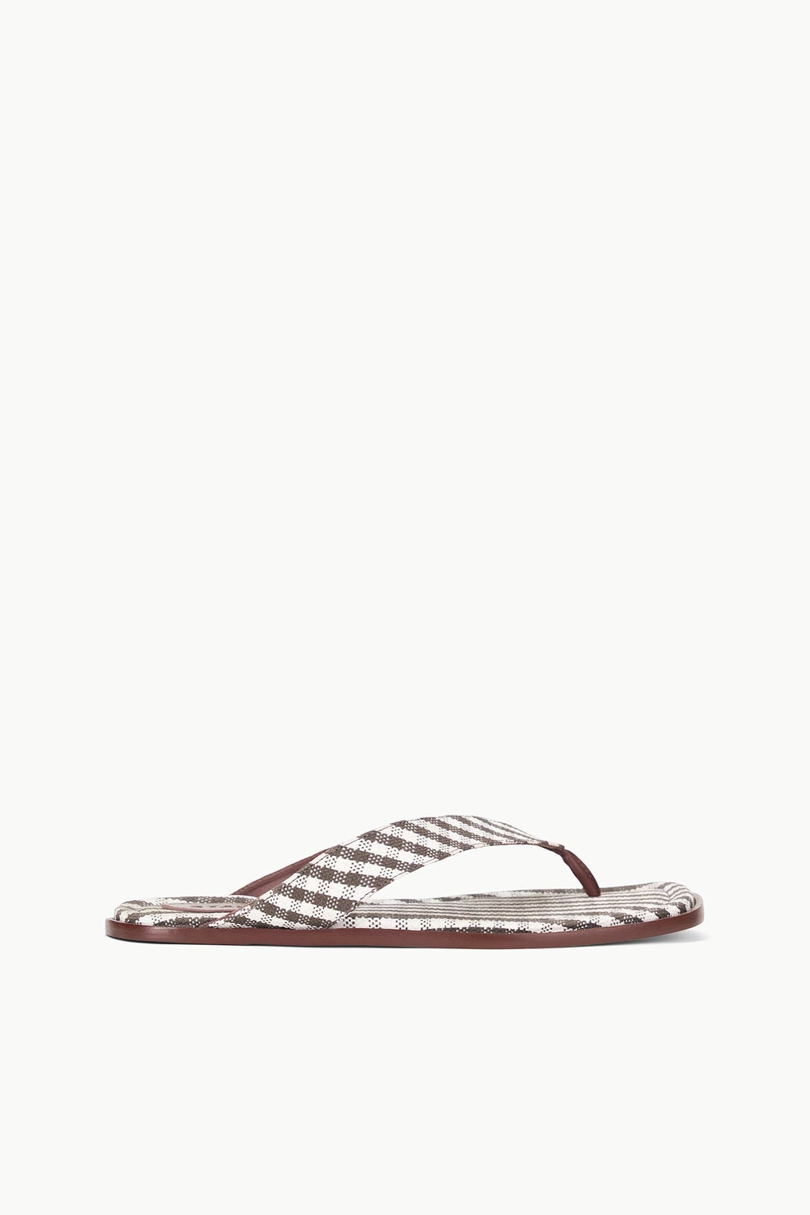Men's Dante Thong Sandals with Cushioned Footbed & Leather Sole | Dark Chocolate Micro Check