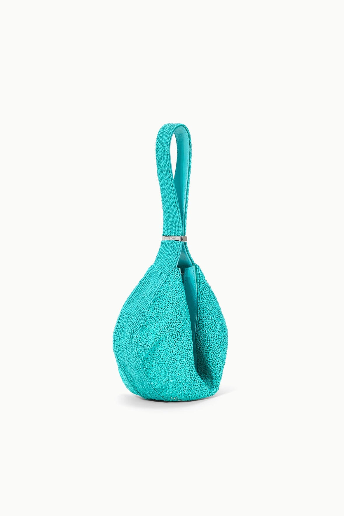 Beaded Shoulder Bag with Convertible Strap & Top Zipper | Demy Teal