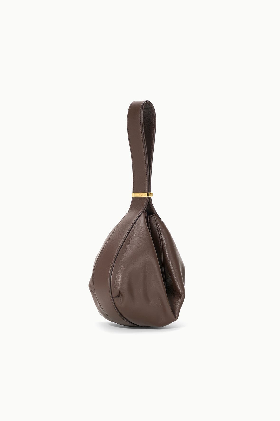 Convertible Leather Shoulder Bag with Top Zipper | Demy Espresso
