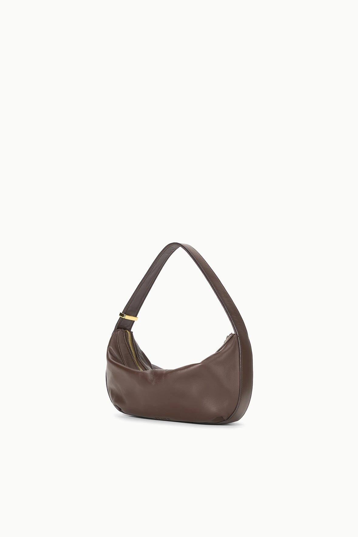 Convertible Leather Shoulder Bag with Top Zipper | Demy Espresso