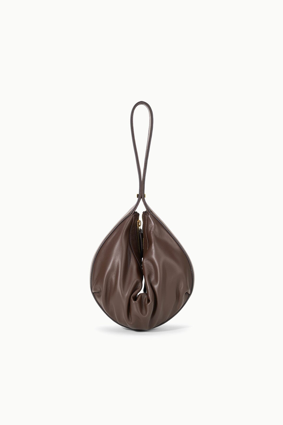 Convertible Leather Shoulder Bag with Top Zipper | Demy Espresso