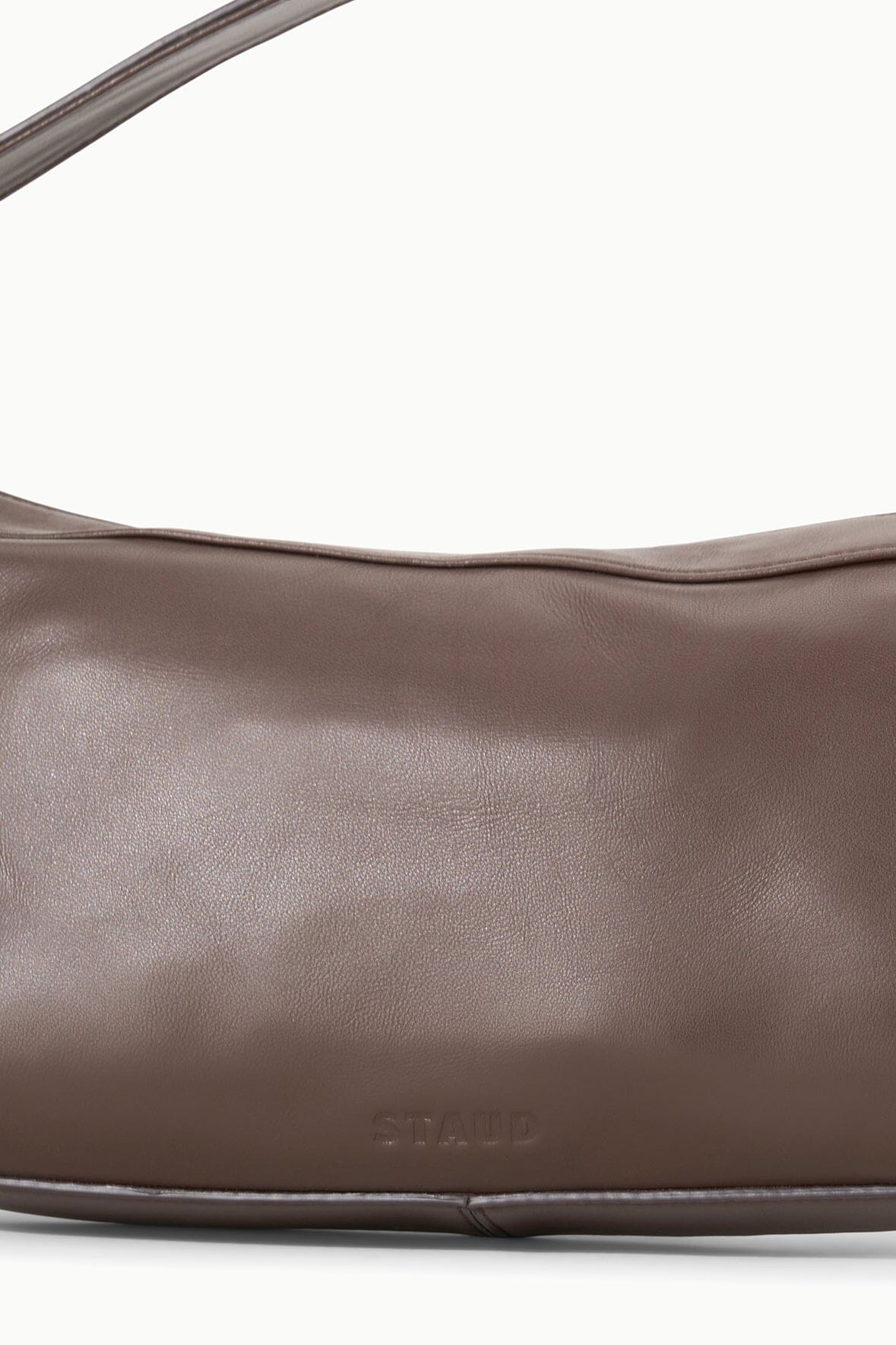 Convertible Leather Shoulder Bag with Top Zipper | Demy Espresso
