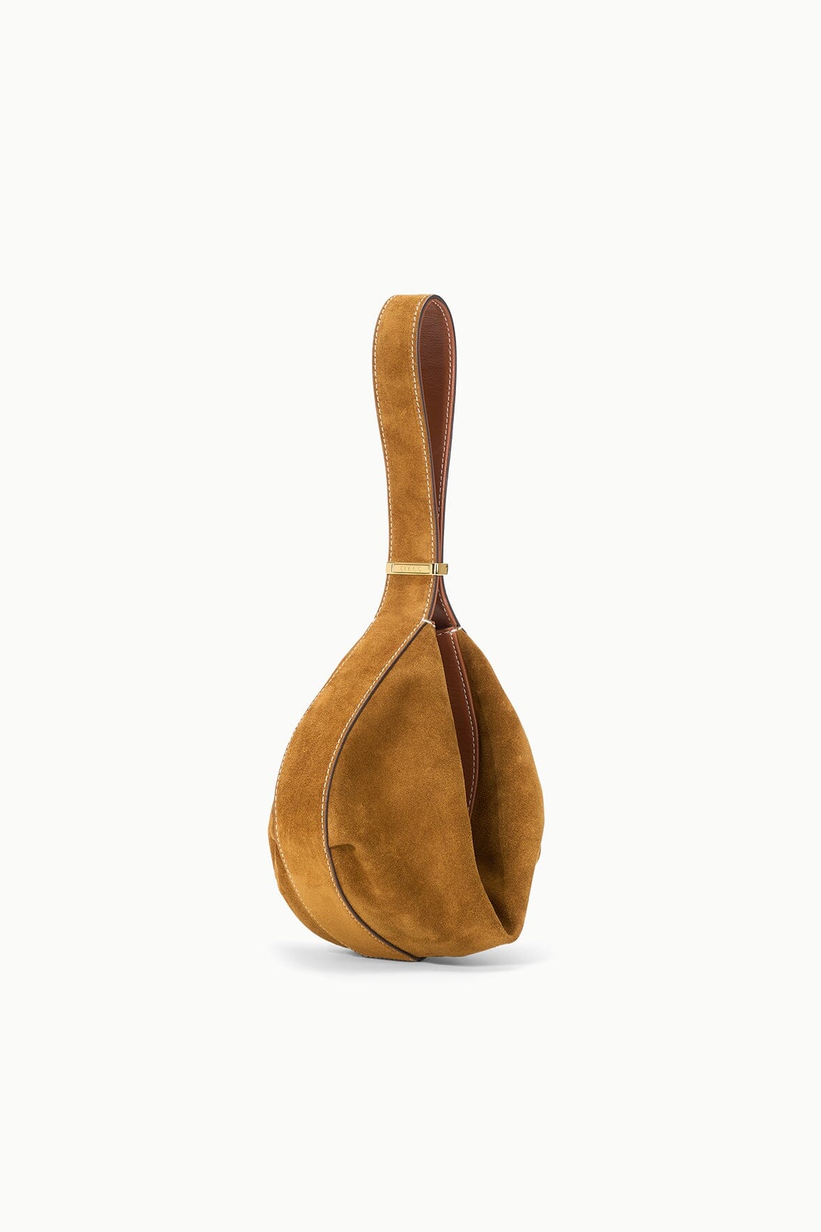 Convertible Suede Shoulder Bag with Top Zipper | Demy Tan