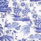 Blue Toile Cotton Poplin Dress with Fitted Bodice | Dena