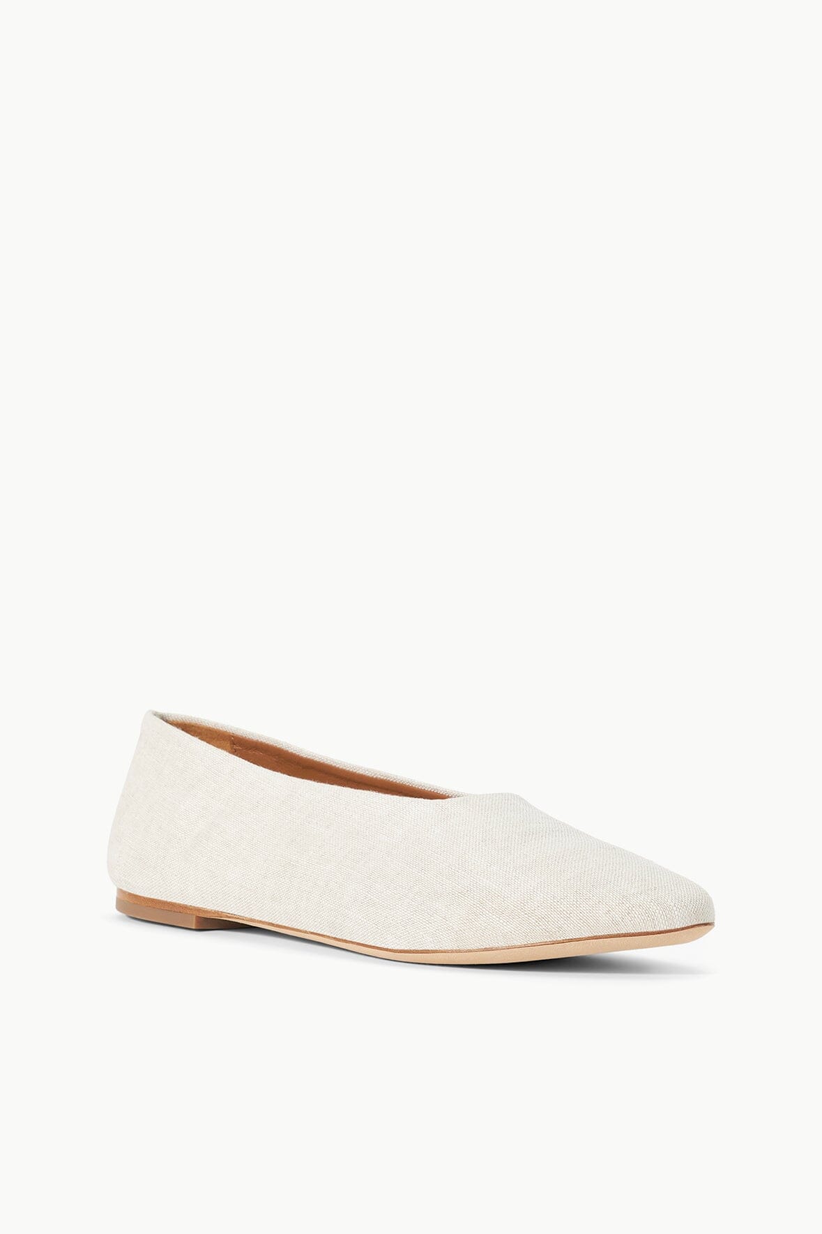 Natural Cotton Blend Ballet Flats with Leather Lining | Alba
