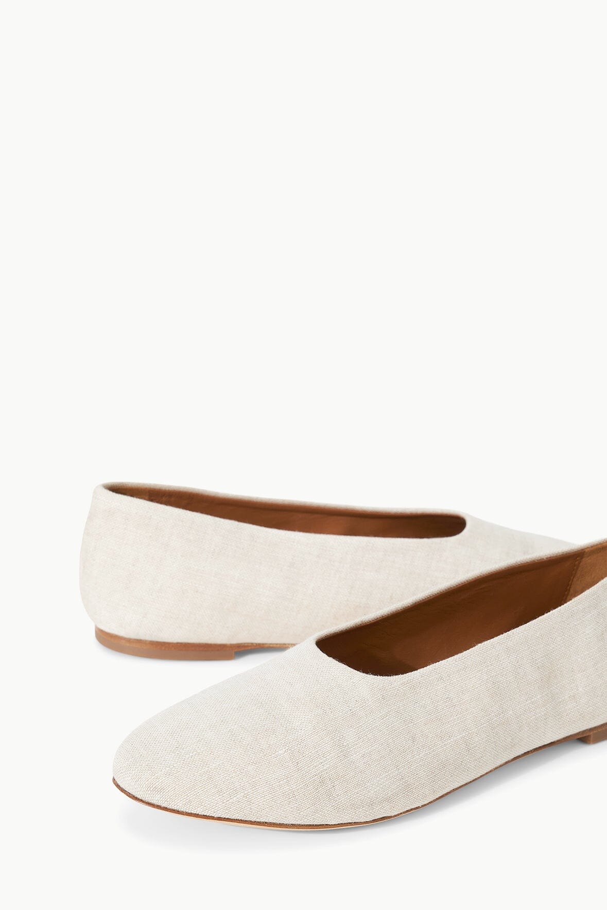 Natural Cotton Blend Ballet Flats with Leather Lining | Alba