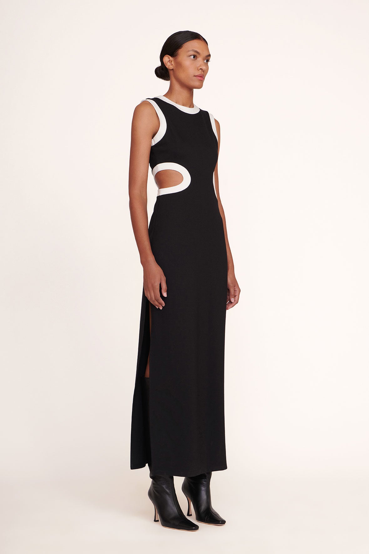 Sleeveless Ponte Dress with Cutouts & Side Slits | Dolce Dress
