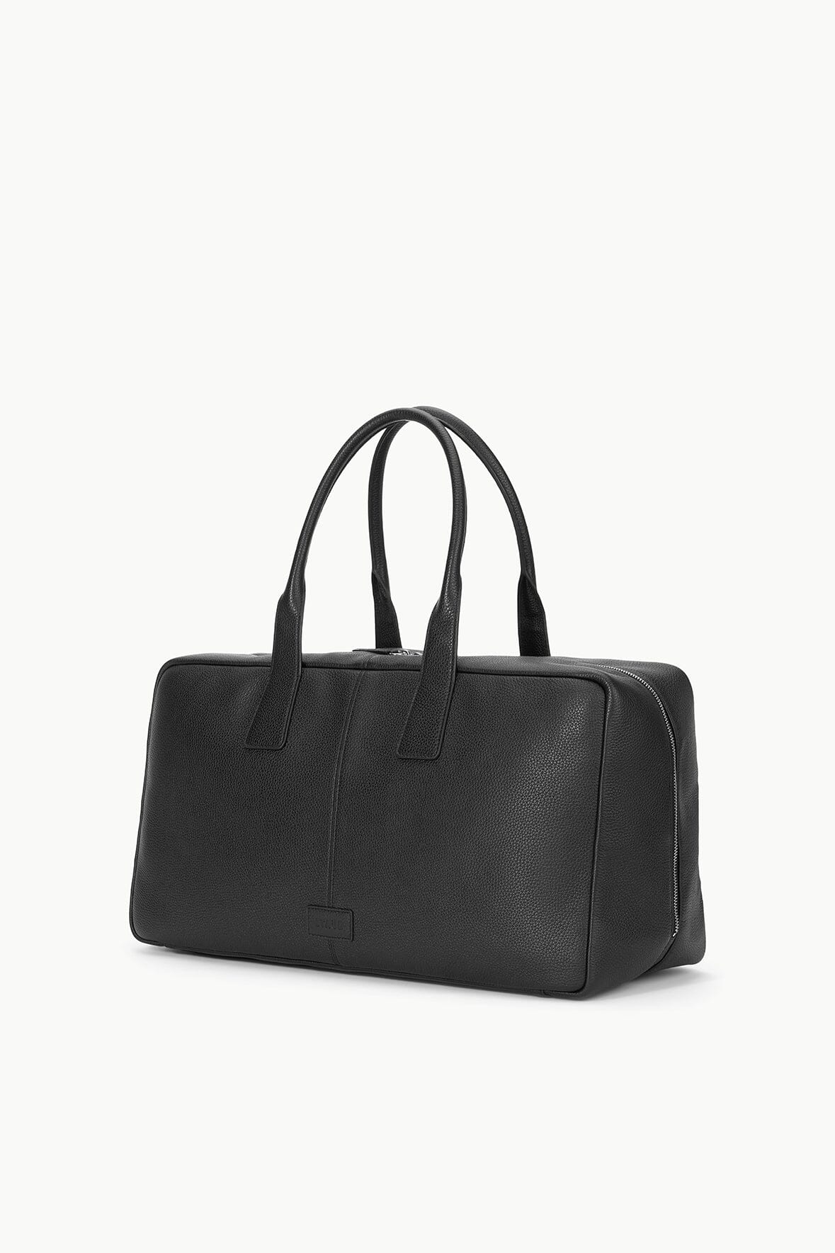 Leather Weekender Travel Bag with Shoulder Straps & Pockets | Dude Black