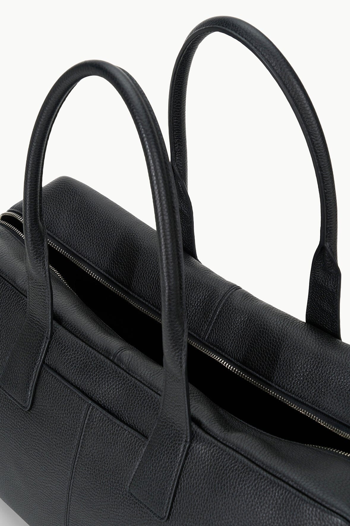 Leather Weekender Travel Bag with Shoulder Straps & Pockets | Dude Black