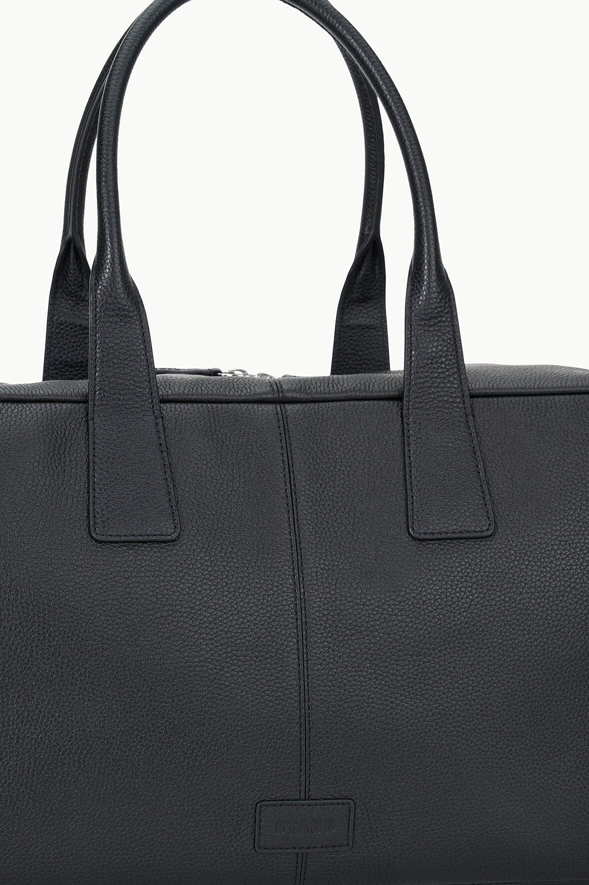 Leather Weekender Travel Bag with Shoulder Straps & Pockets | Dude Black