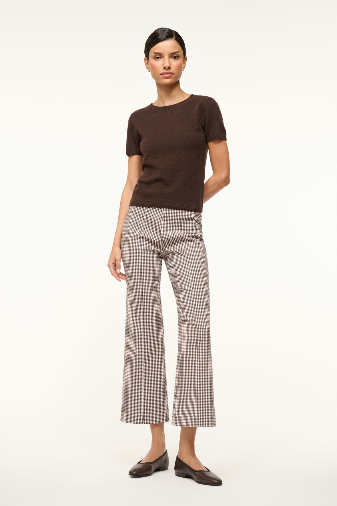Soft Cashmere Crew Neck Tee - Dark Chocolate | Easy Cashmere