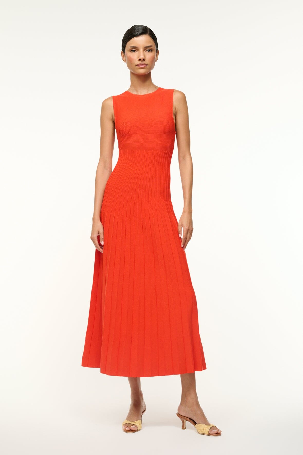 Elyse Crew Neck Dress with Flattering Stitch Detailing | Cayenne