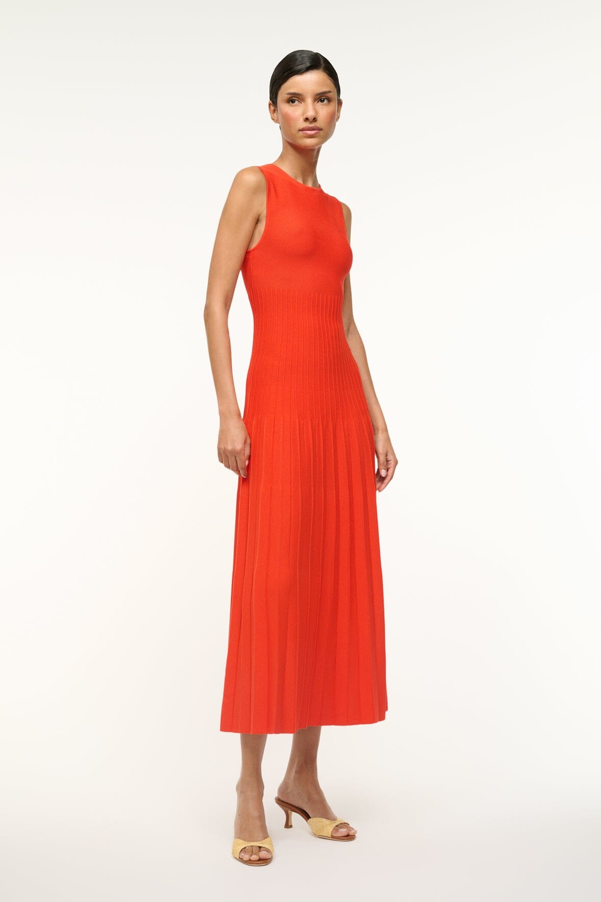 Elyse Crew Neck Dress with Flattering Stitch Detailing | Cayenne