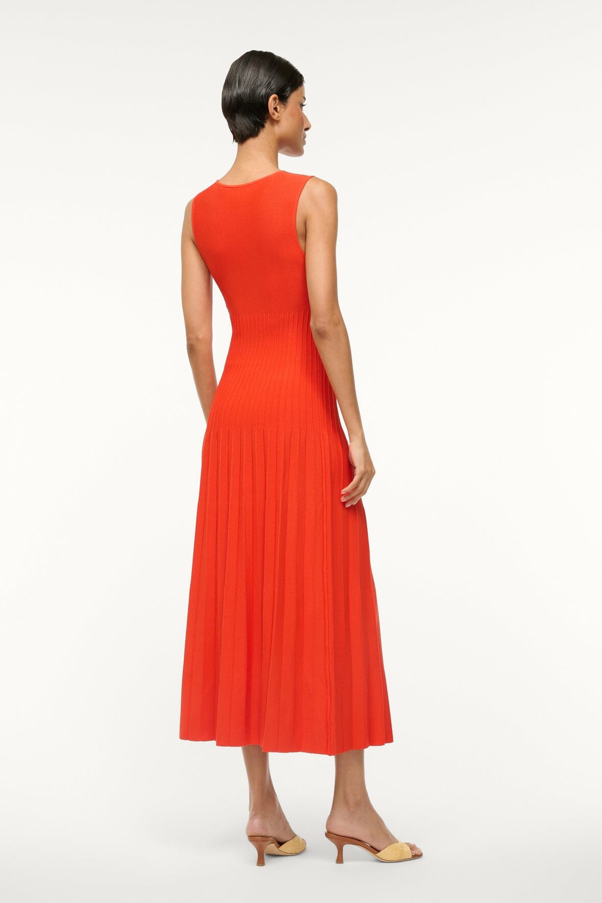 Elyse Crew Neck Dress with Flattering Stitch Detailing | Cayenne