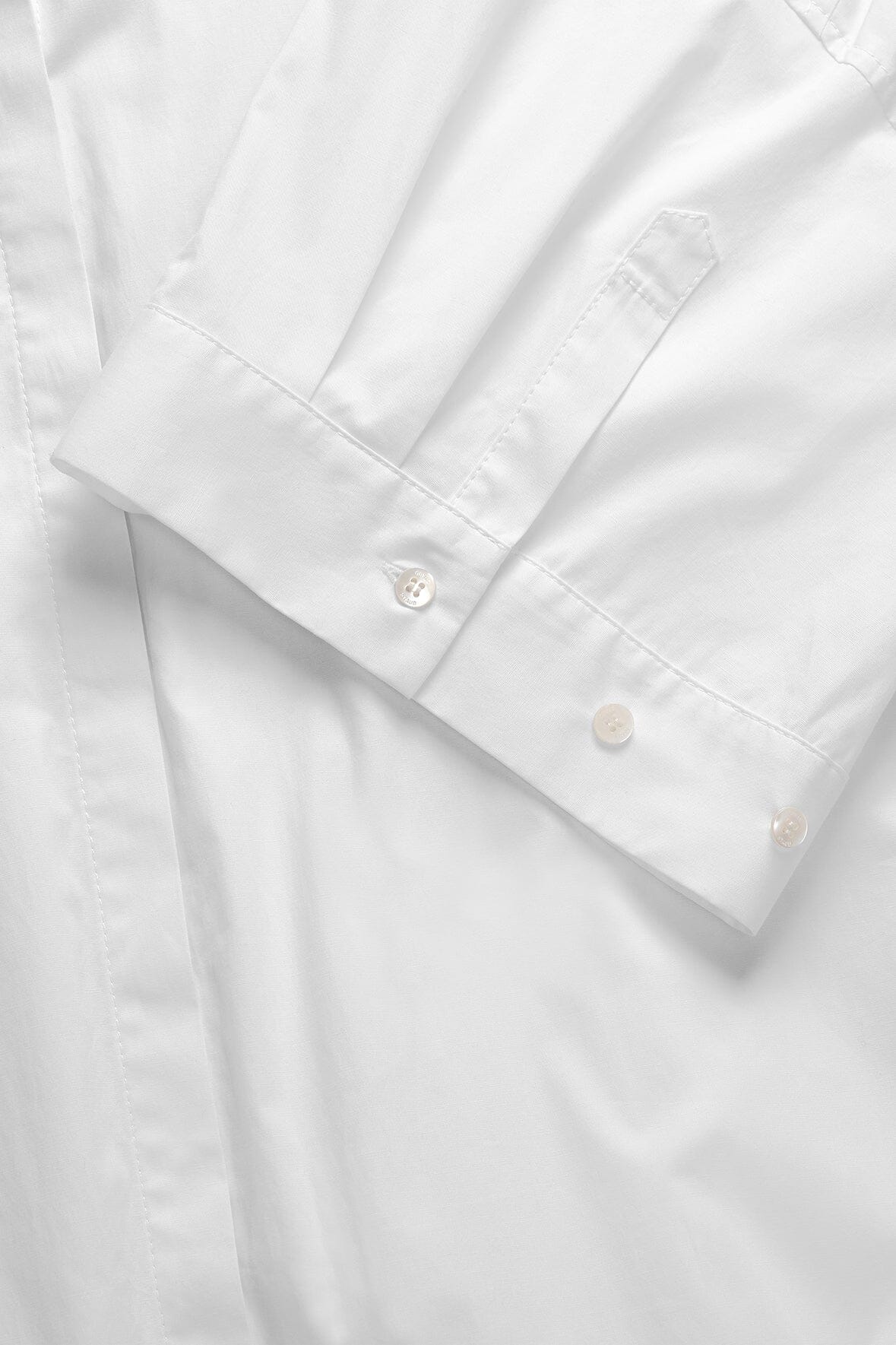 White Cotton Poplin Blouse with 3/4 Sleeves | Enzo Top