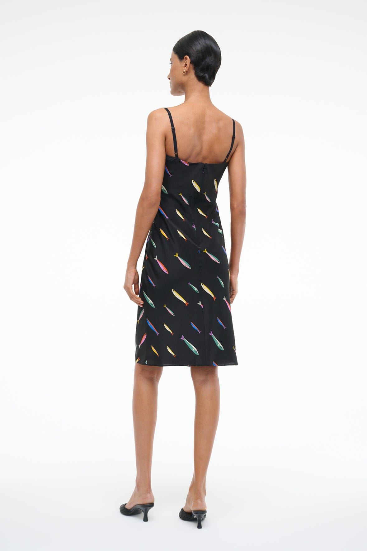 Silk Cocktail Dress with Cowl Neckline & Bra Detail | Evangeline