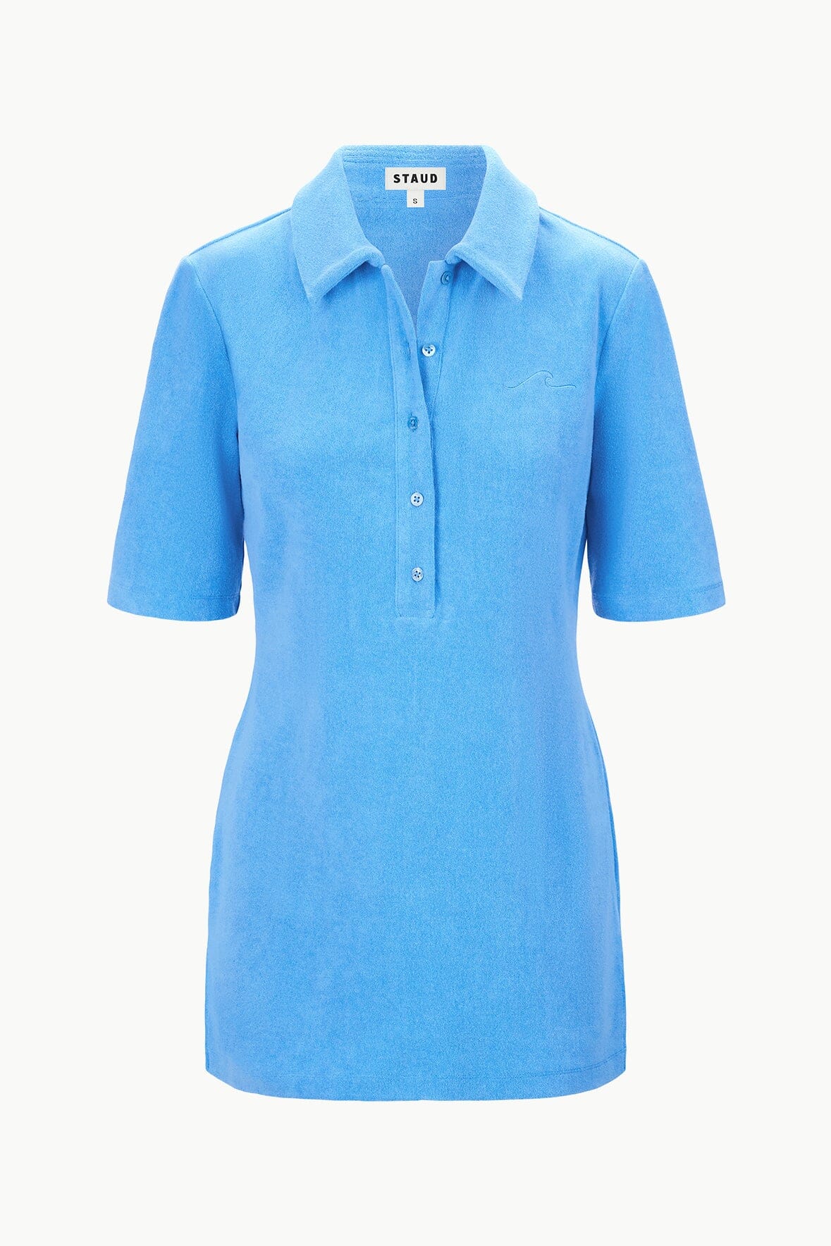 Polo-Style Mini Dress with Embroidered Details | Fabiana Coverup Sky Blue