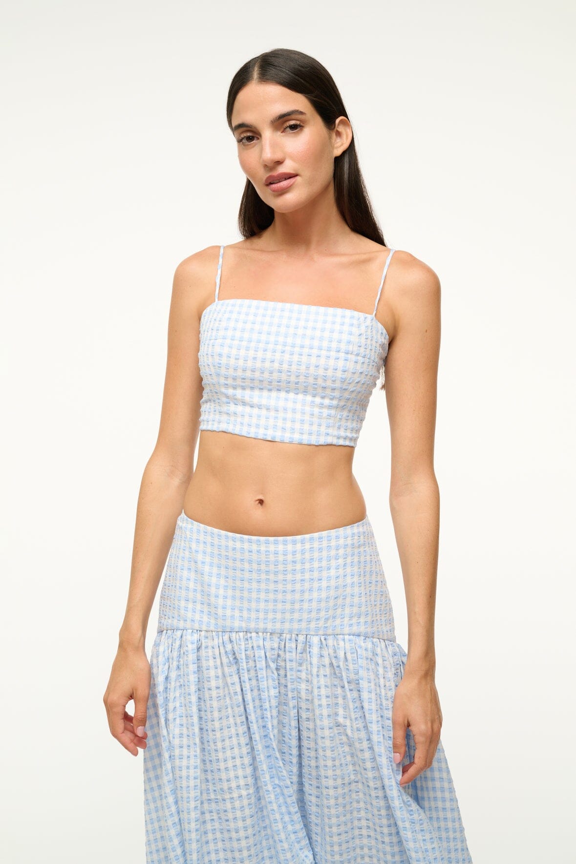 Stretchy Cotton Cropped Tank Top with Adjustable Straps | Federico
