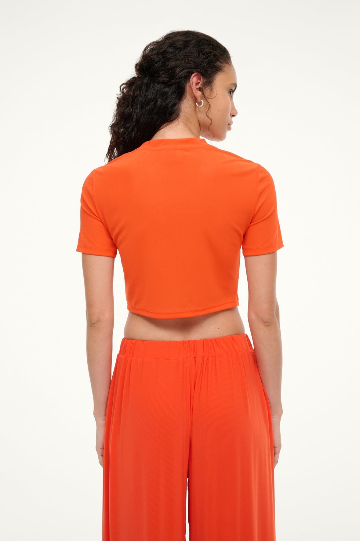 Cropped Swim Coverup Top with Power Mesh Fabric | Fernanda