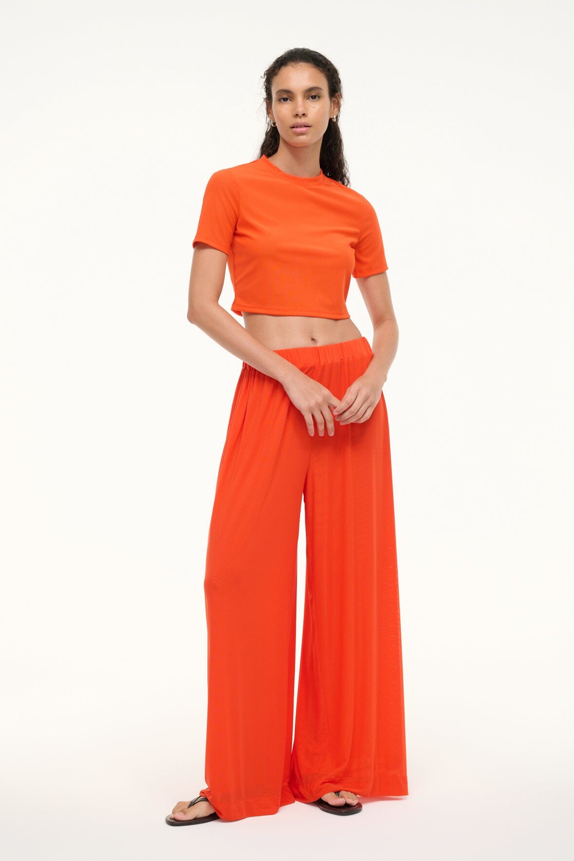 Cropped Swim Coverup Top with Power Mesh Fabric | Fernanda