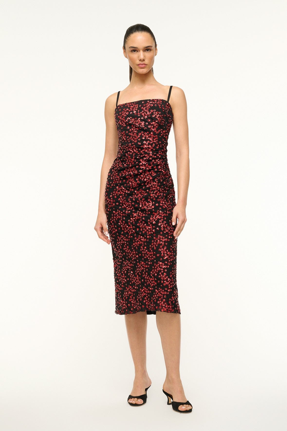 Embellished Chiffon Midi Dress with Corset | Florentina by Poppy