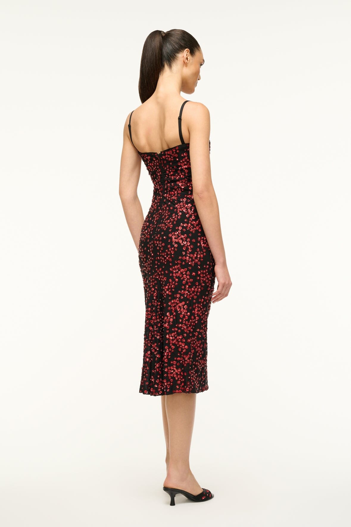 Embellished Chiffon Midi Dress with Corset | Florentina by Poppy