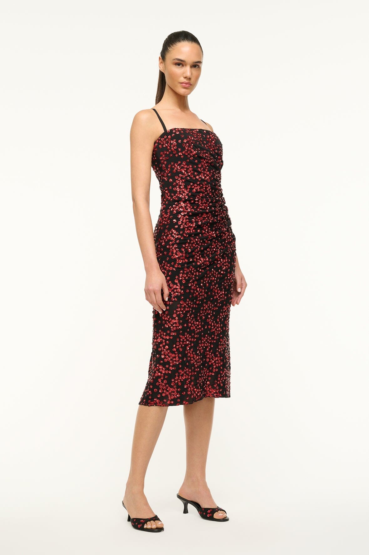 Embellished Chiffon Midi Dress with Corset | Florentina by Poppy