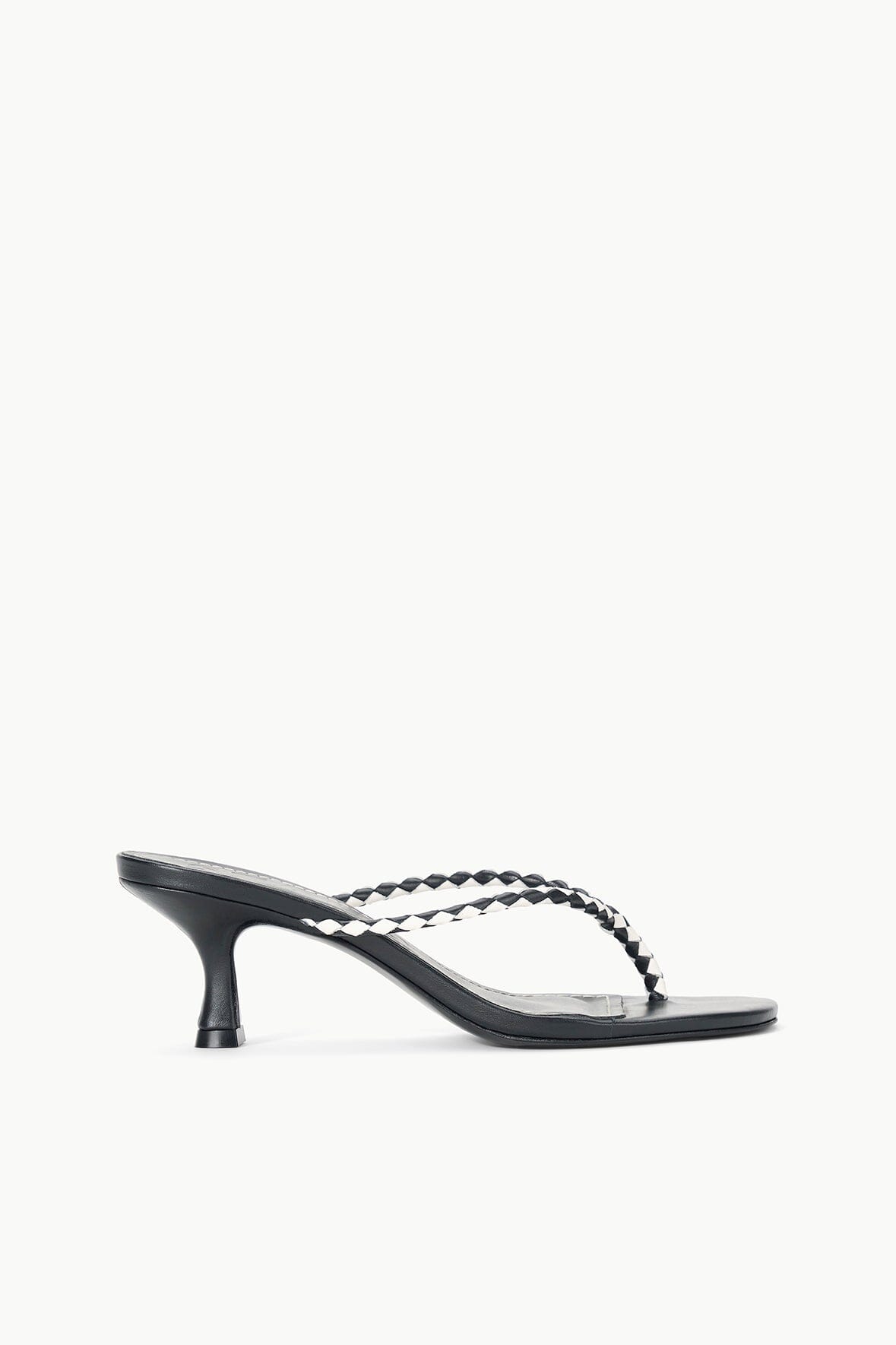 Black Leather Kitten Heel Sandals | Freja Spring Collection
