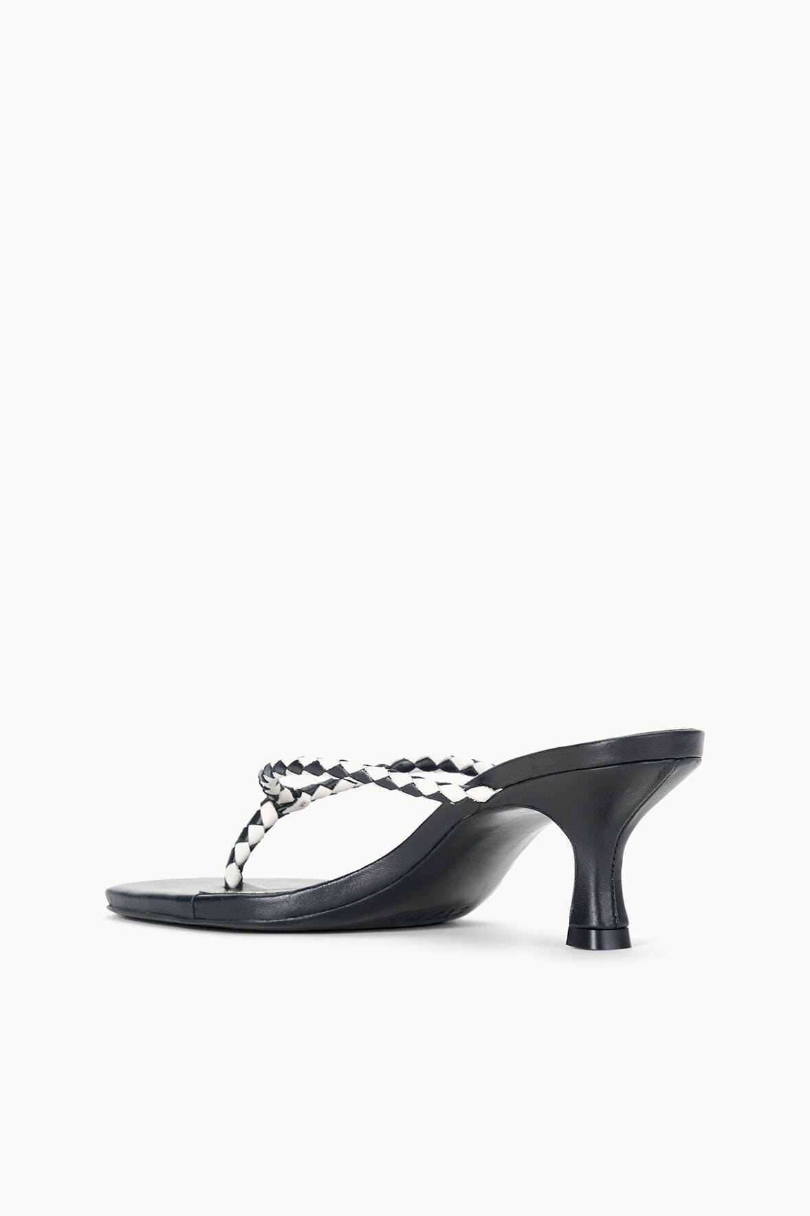 Black Leather Kitten Heel Sandals | Freja Spring Collection
