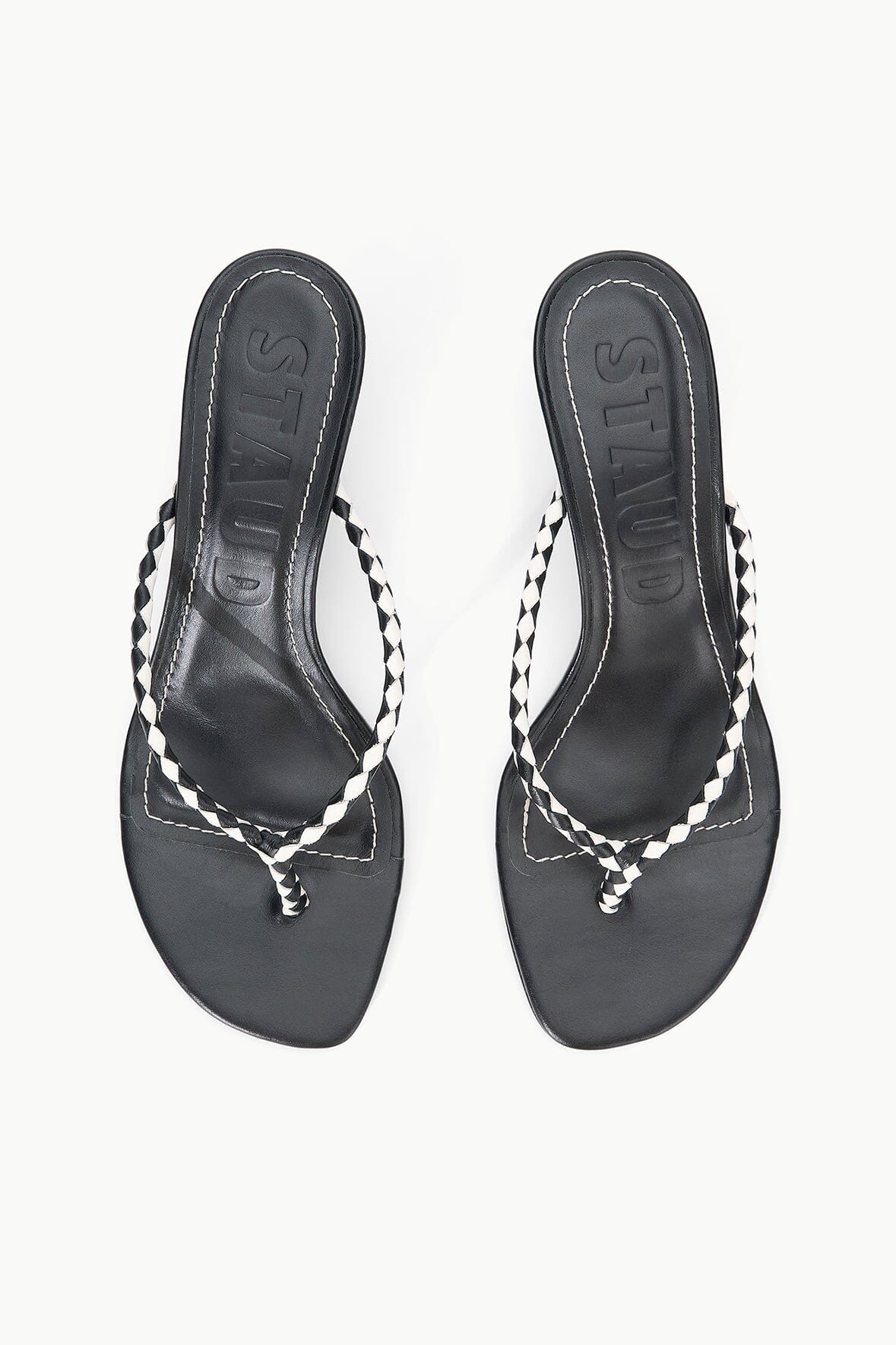 Black Leather Kitten Heel Sandals | Freja Spring Collection