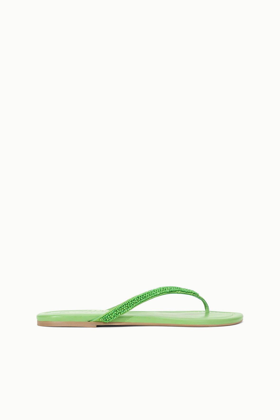 Leather Thong Sandals with Beaded Upper | Freja Meadow