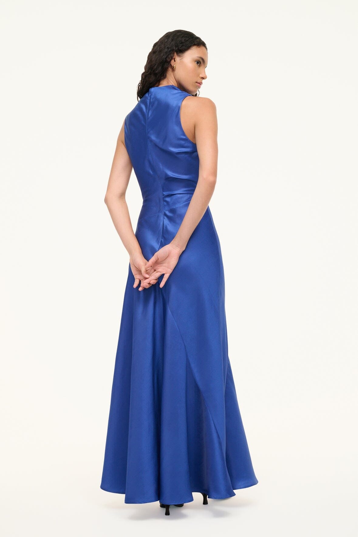 Silk Dupioni Cowl Neck Dress | Frida Deep Sea Gown
