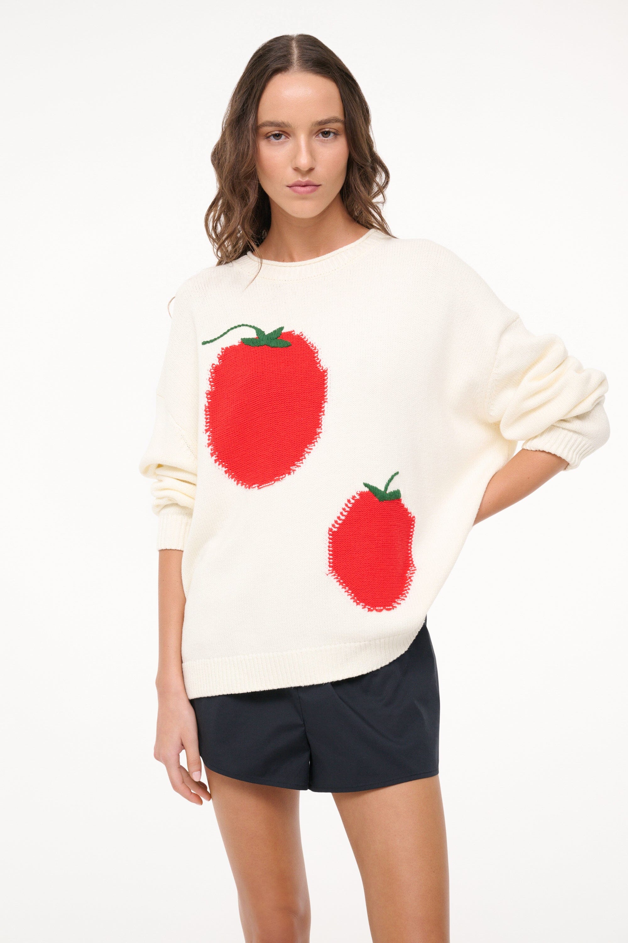 Cotton Blend Jacquard Sweater for Summer | Giada Roma Ivory