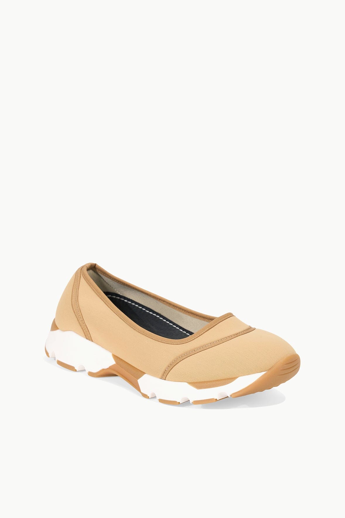 Sneaker-Inspired Ballet Flats with Padded Insole | Gino Camel