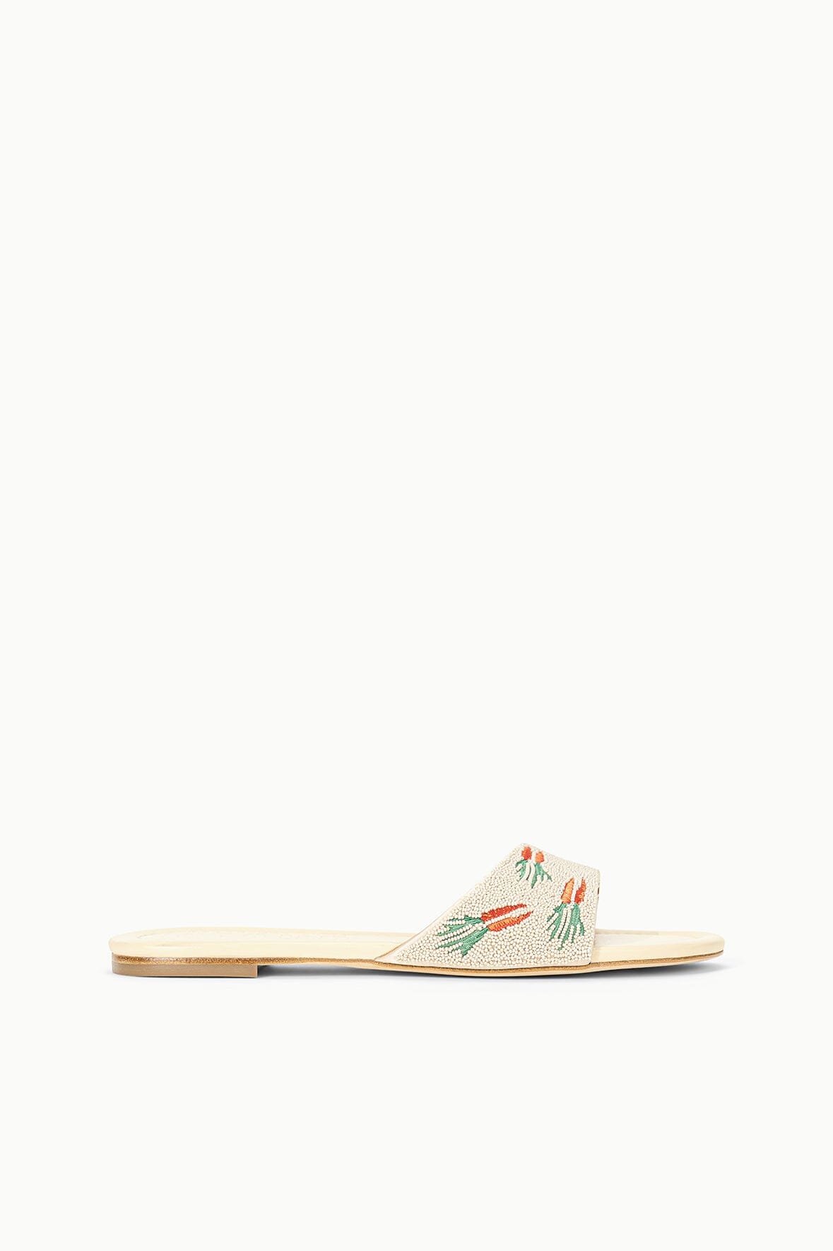 Carrot Print Summer Slide Sandals | Gracie Flat