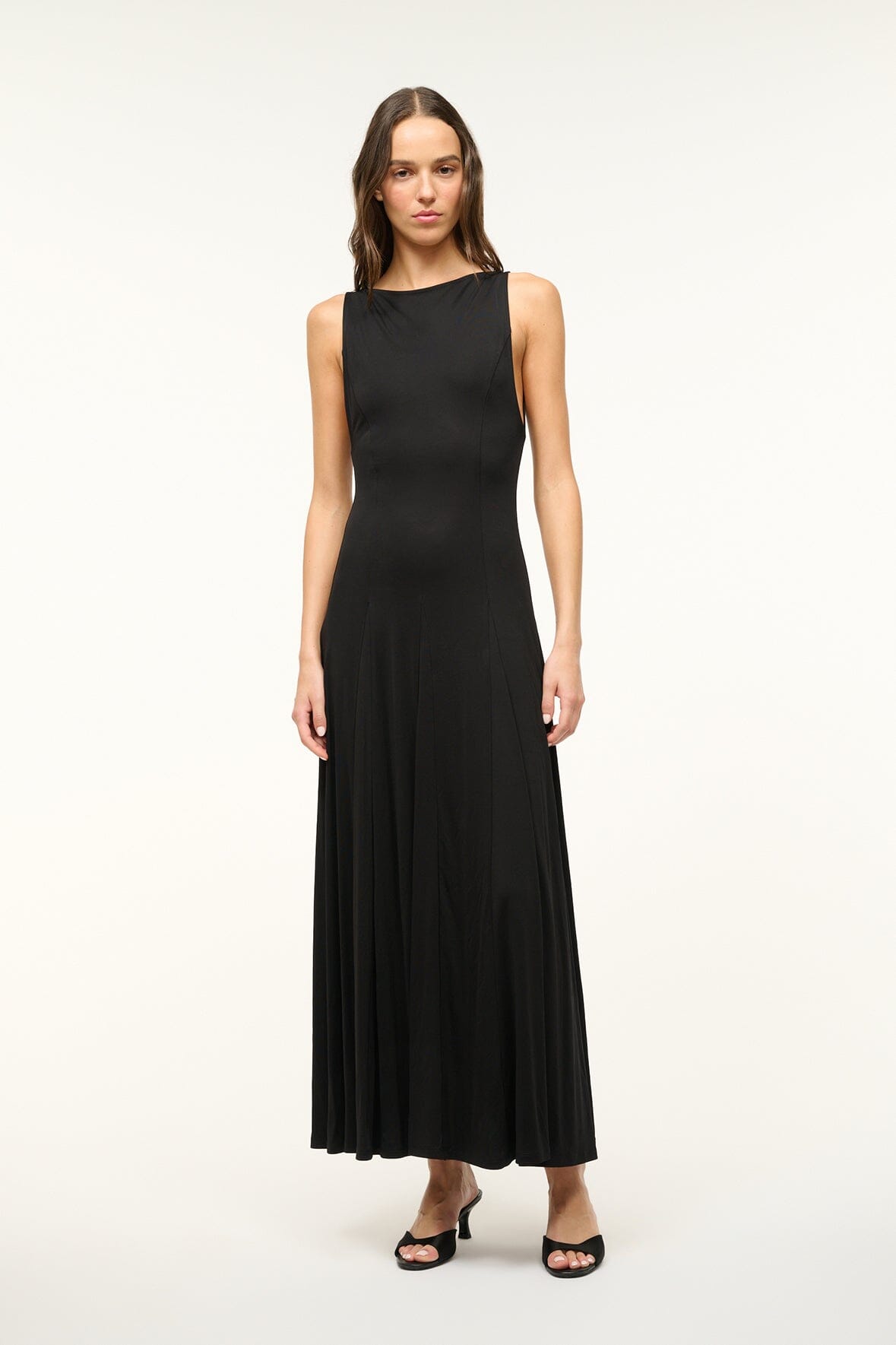 Boatneck Maxi Dress in Comfortable Jersey Knit | Gramercy Black