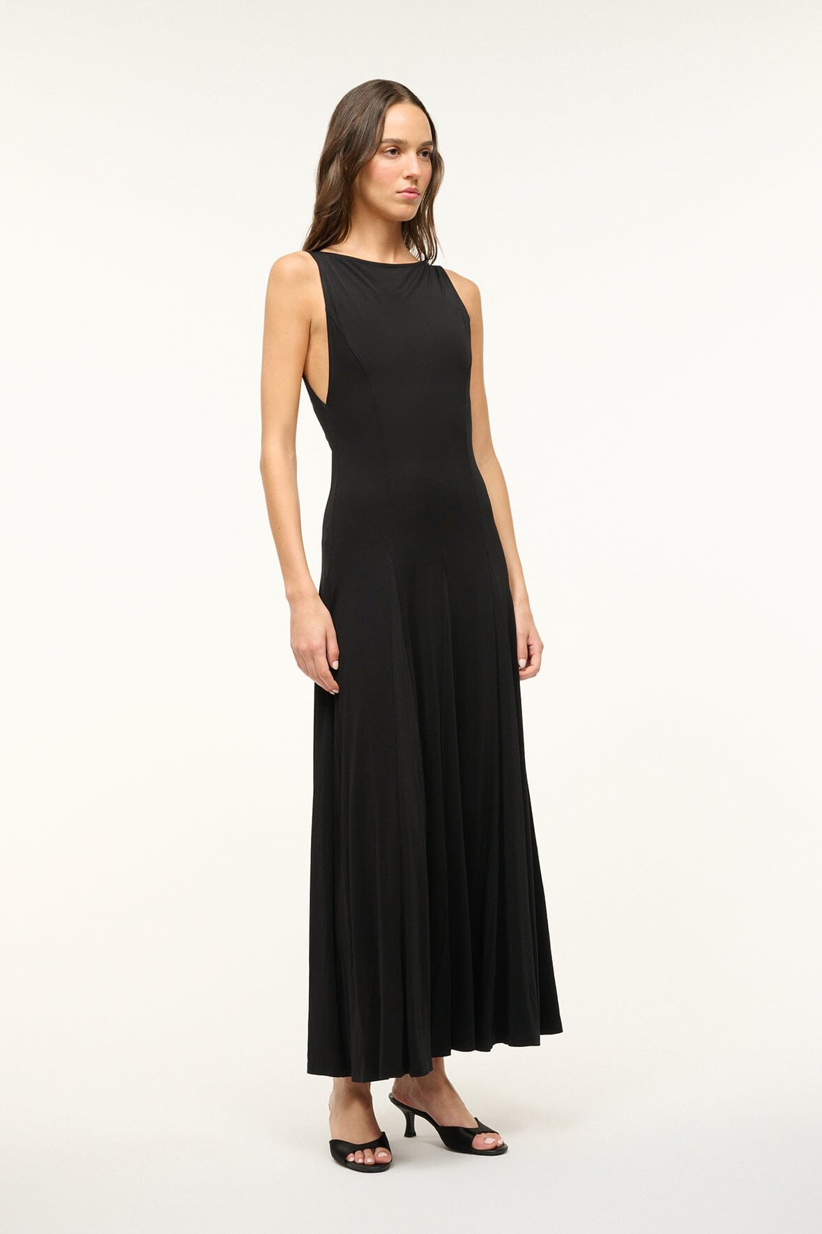 Boatneck Maxi Dress in Comfortable Jersey Knit | Gramercy Black