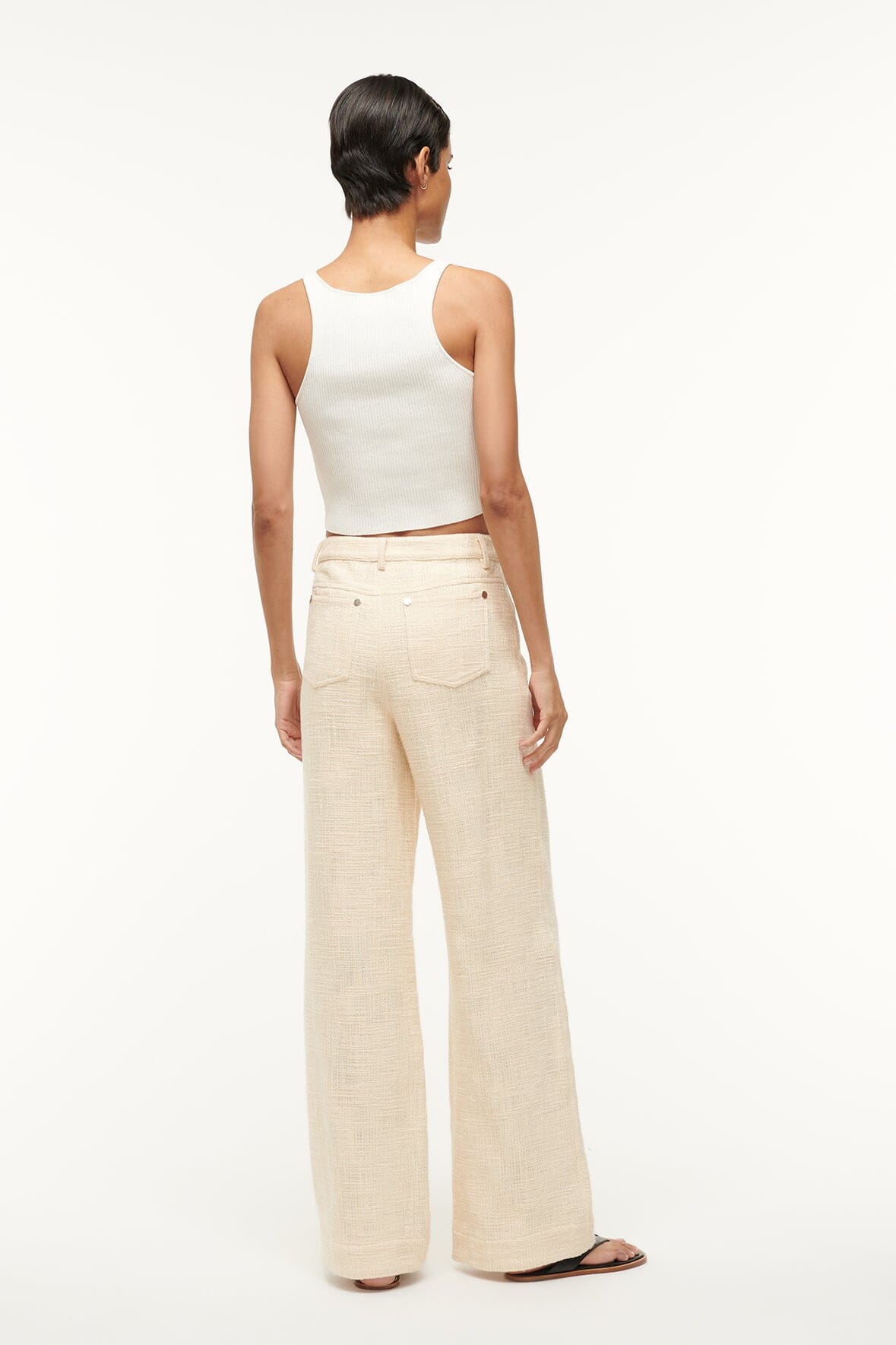 Wide Leg Tweed Pants for Women | Grayson Ivory