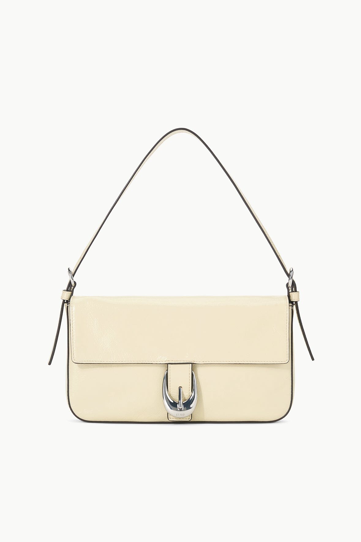 Leather Shoulder Bag with Moon Buckle & Snap Closure | Harlow Bag