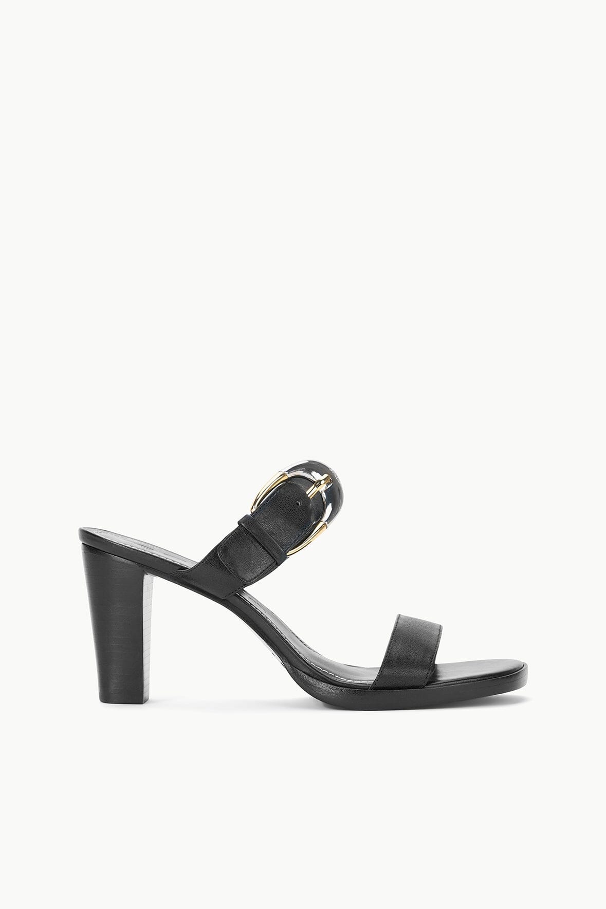 Black Leather High Heel Sandals with Adjustable Straps | Harlow
