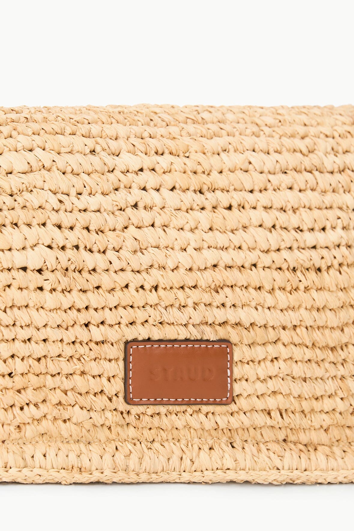 Raffia Handbag with Moon Buckle & Interior Pocket | Harlow Tan