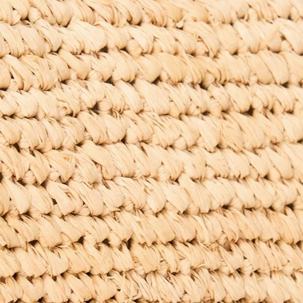 Raffia Handbag with Moon Buckle & Interior Pocket | Harlow Tan