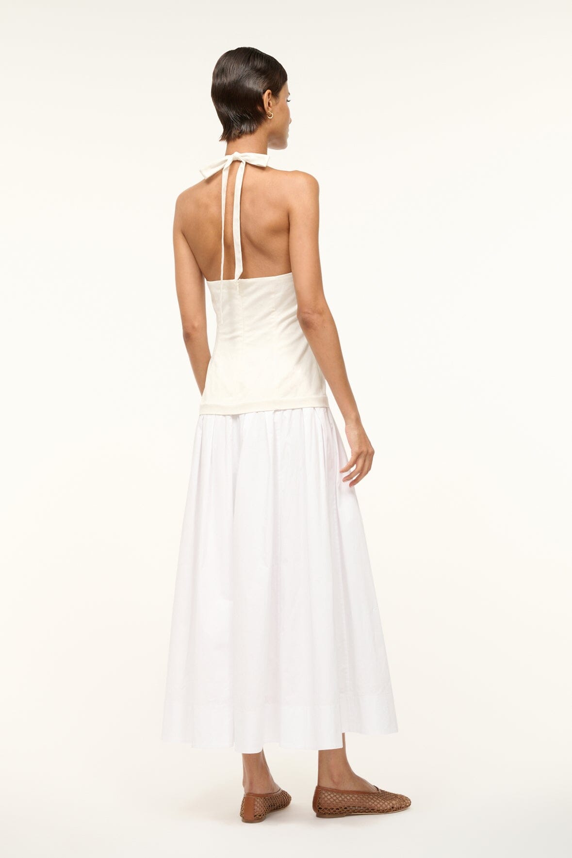 Cross-Front Halter Dress for Summer | Harrington Ivory White