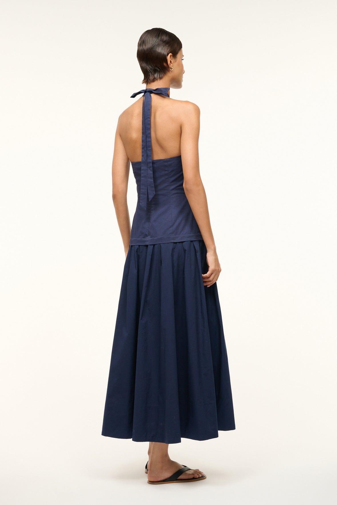 Cross-Front Halter Dress for Summer | Harrington Navy