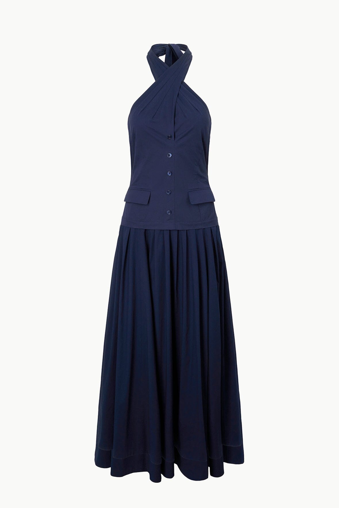 Cross-Front Halter Dress for Summer | Harrington Navy