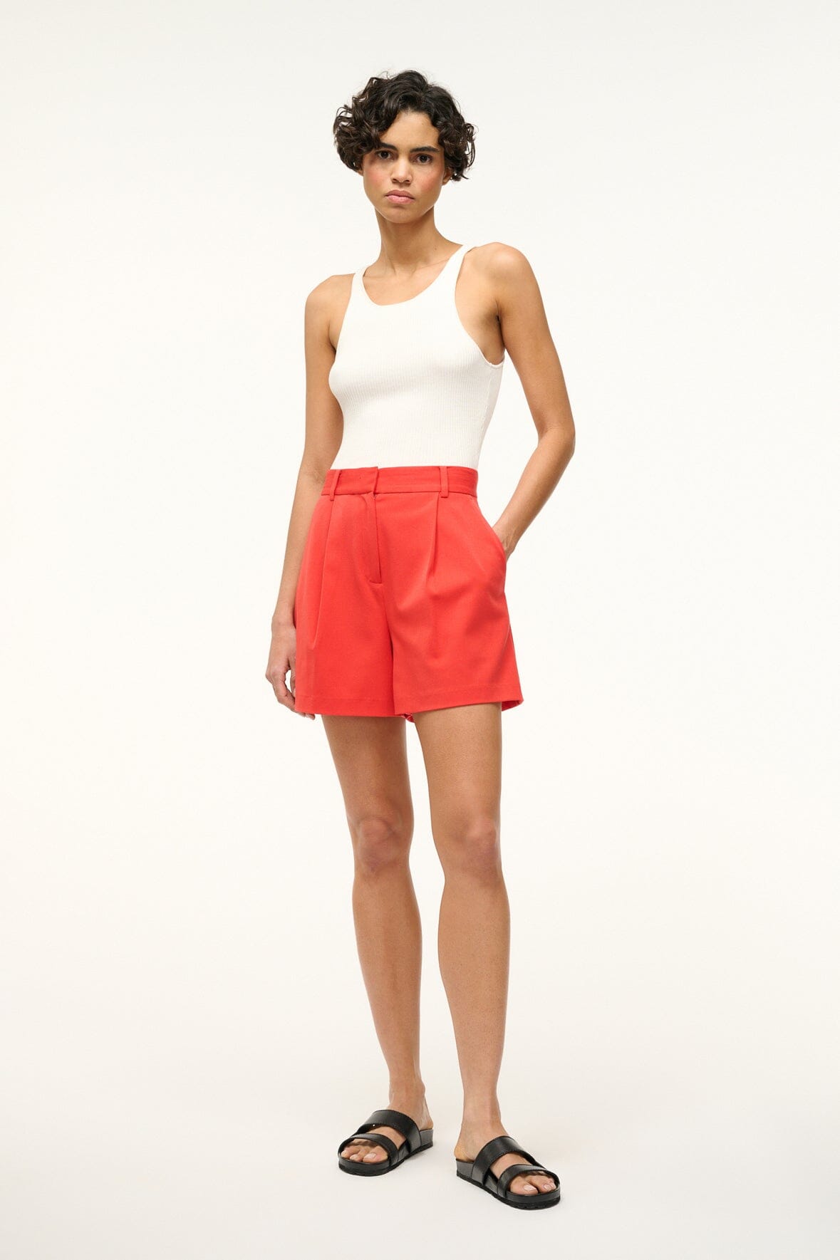 High Waisted Heather Short with Front Pleats | Summer Essentials