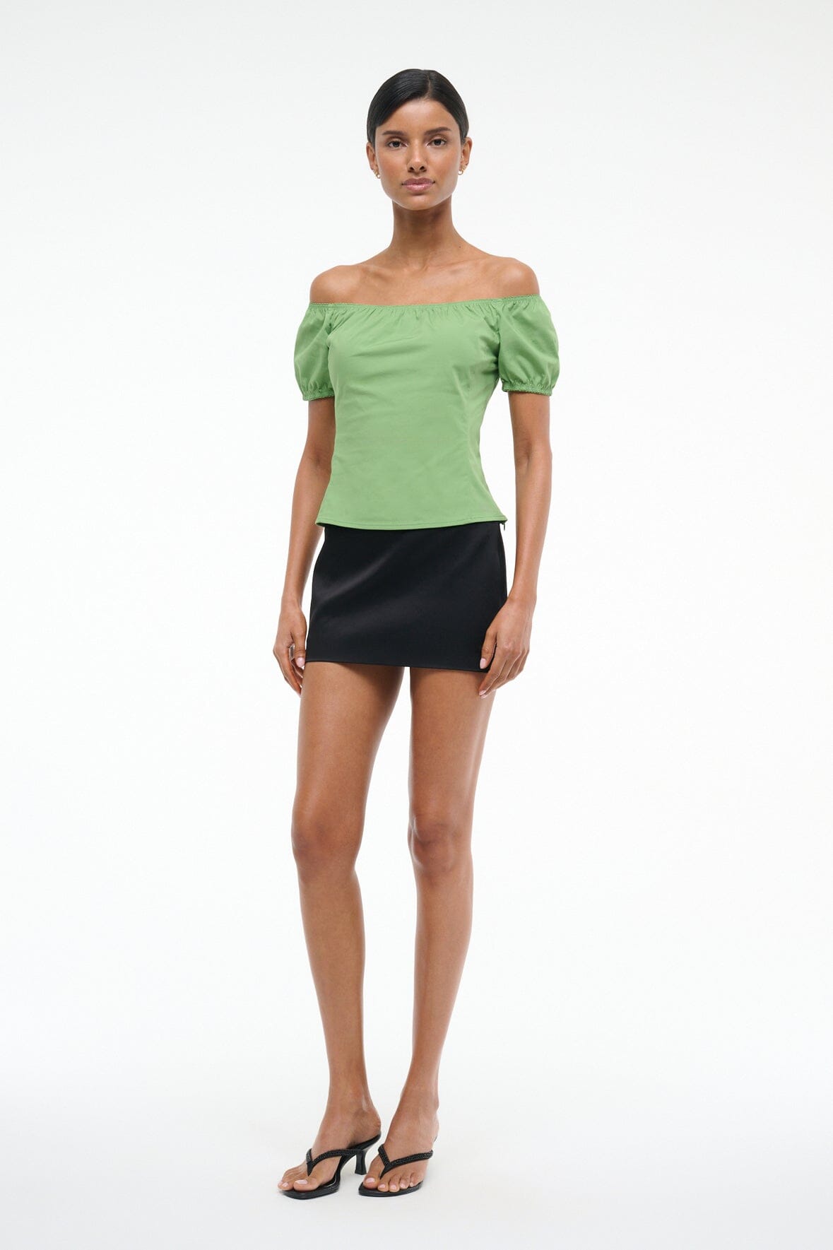 Short Sleeve Off-Shoulder Top | Helene Leaf